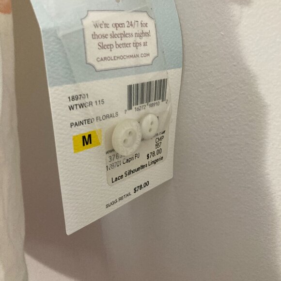 New with Tags Carole Hochman Women Size M Sleep Shirt White 100% Supima Cotton - Picture 3 of 13